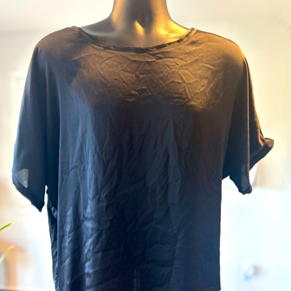 Satin front WHBM black blouse size small